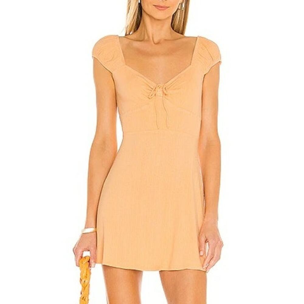 L*Space Sirena Dress Size Small Mini Ribbed Cantaloupe Beach Resort Vacation